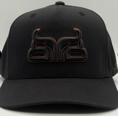 Baredown Curved brim cap Black w brown