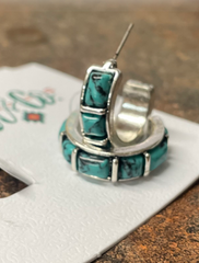 West & Co. Turquoise Inlay Hoop Earrings