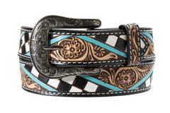 Angel Ranch Tooled/Checkered Belt Women's
