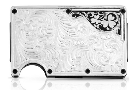 Montana Silversmiths Card case silver Shamrock