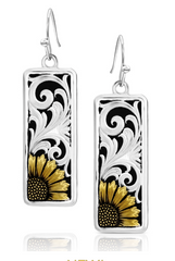 Montana Silversmiths Earrings - Sunflower Filigree Rect