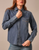 Kimes Ranch Women's Frankie Indigo Stripe snap denim L/S