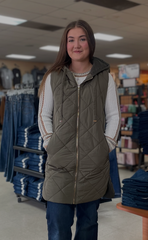 Mystree Long Vest W/ Hood Women's