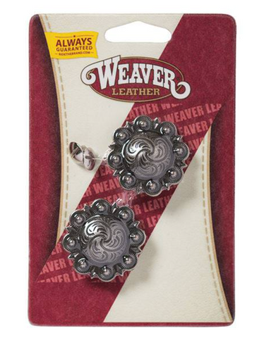 Weaver 1 1/2" Antique Silver Berry Concho with Post