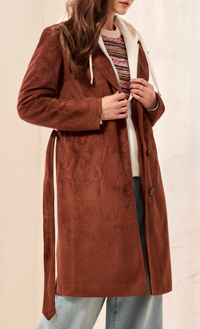 Tribal Trench Coat W/ Removable Hood Women's