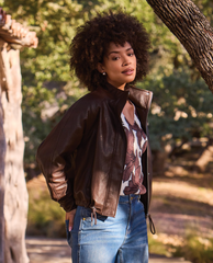Tribal Leather Jacket Women's