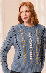 Tribal Jeans Cable Knit Sweater Women's