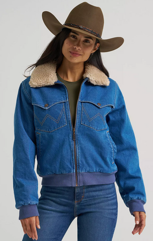 Wrangler Denim Lined Bomber Jacket Women's