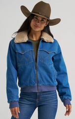 Wrangler Denim Lined Bomber Jacket Women's