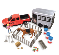 Big Country Adventure 24 Piece Truck And Horse Trailer Playset