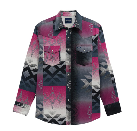 Wrangler Brush Popper L/S Snap Up Shirt Men's