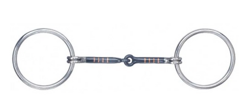 Western Rawhide BLACK STEEL SNAFFLE MOUTH BIT WITH COPPER INLAY