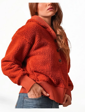 Kimes Ranch Women's Shayla Sherpa Hoodie Burnt Red