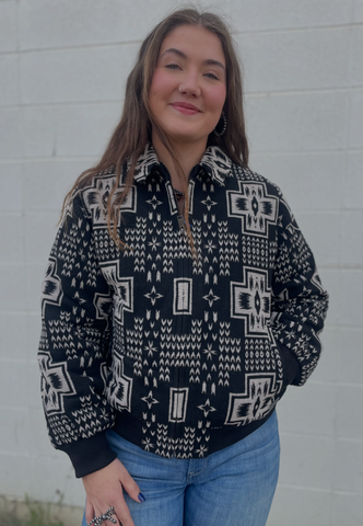 Panhandle Slim Jacquard Bomber Jacket Women's