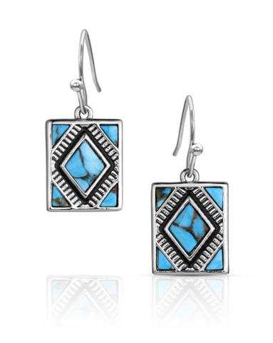 Montana Silversmiths Southwest Mosaic Turquoise Earrings