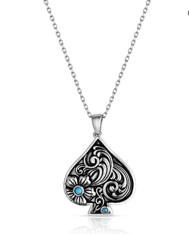 Montana Silversmiths Filigree Fortune Spade Turq Necklace