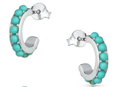 Montana Silversmiths  Earrings Studded In Turquoise Mini Hoop