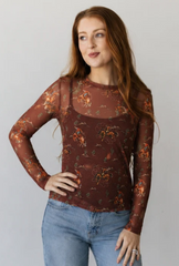 Turquoise Haven Desert Cowboy Mesh Top Women's