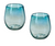 Evergreen Bambeca Aqua Luster Stemless glass set/4 14oz