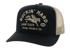 Hooey CapBuckin' Hard 5-Panel Trucker Snapback Black & Tan
