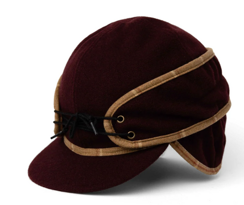 Crown Cap Ladies Wool Blend Railroad 1-170L-Wine
