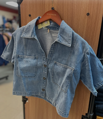 Stetson Button Up S/S Cropped Denim Shirt Women's