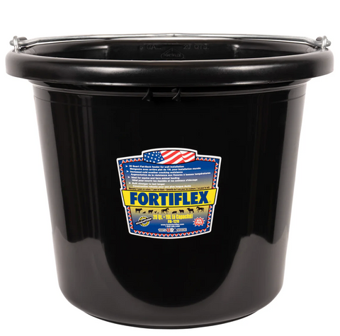 Fortiflex 20 Quart Black Flat Back Bucket