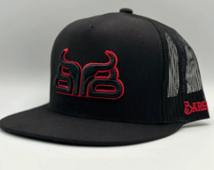 Baredown Black with Red Logo Cap