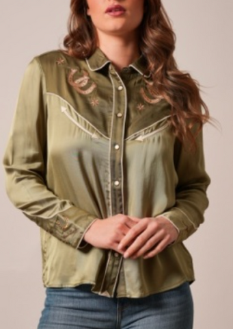 Kimes Ranch Women's Merada L/S Satin Retra snap shirt