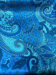 Brown Creek 3 Toned Blue Paisley Wild Rag 44"