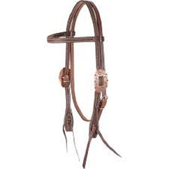 Martin Saddlrey Chocolate Browband Headstall W/ Copper Buckle