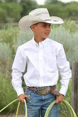 Cinch L/S Solid White Shirt Boy's MTW7060031