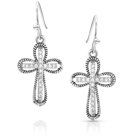 Montana Silversmith Expressive Faith Crystal Cross Earrings ER5470