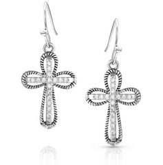 Montana Silversmiths Expressive Faith Crystal Cross Earrings ER5470