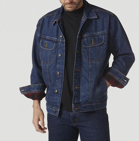 Wrangler Rugged Wear Flannel Lined Denim Jacket Jones Boys Saddlery Western Wear