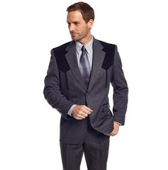 Circle S Men's Suit Jacket Blk Yoke/heather Gray