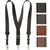 Nocona Leather Basket Weave Belt Suspenders-brown