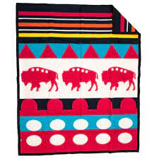 Boy Chief Wool Buffalo Blanket Queen Size