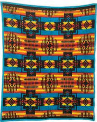 Boy Chief Aztec Print Wool Blanket Queen Size