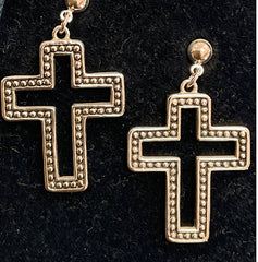 Montana Silversmiths Ball Trim Cross Earrings ER1244