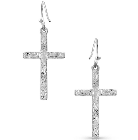 Montana Silversmiths Gratitude Cross Earrings ER4342