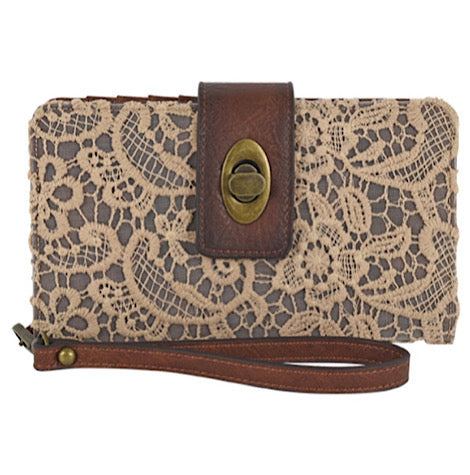 Justin Women's Leather and Lace Wallet- 22104516W