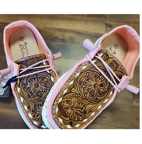 American Darling Leather Tooled Ladies Shoe ADTF133