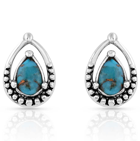 Montana Silversmiths Touch of Turquoise Teardrop Earrings