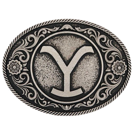 Montana Attitude Yellowstone Y Floral Filigree Belt Buckle A914YEL