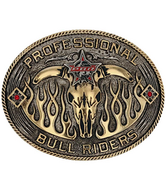 Montana Attitude PBR Open Flames Belt Buckle