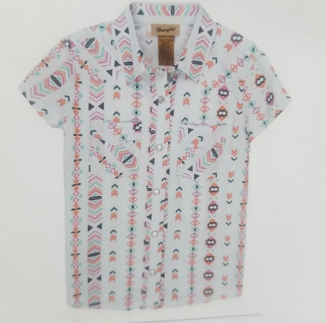 Wrangler S/S Shirt Snap Button Aztec Print 112329228