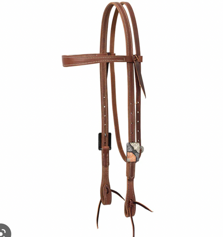 Weaver Browband Headstall W/ Copper Flower Buckles 10036-03-13