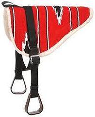 Horse Bareback Saddle Pad W/ Stirrups-Blue