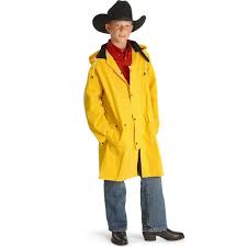Saddle Slicker- Kids Double S Yellow With Blk Corduroy Colla